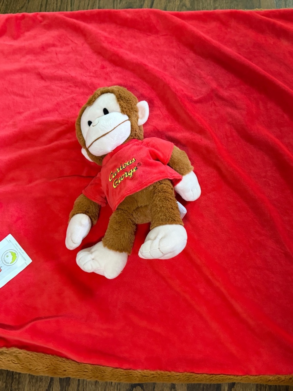 Curious George Plush Monkey with Red Shirt and small blanket - Picture 2 of 11